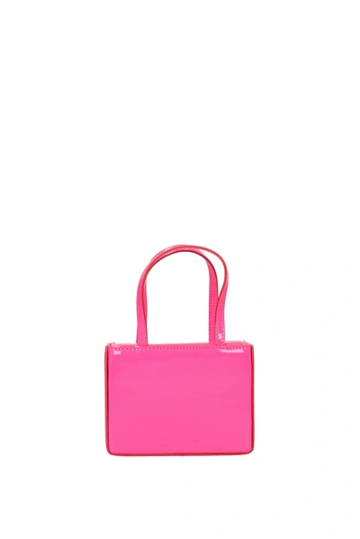 Amina Muaddi Handbags Giorgia Patent Leather Pink Fluo Pink