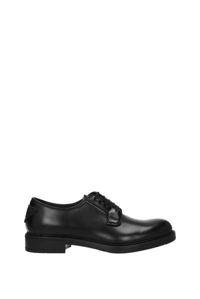 Prada Lace Up And Monkstrap Leather Black