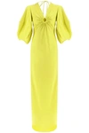 STELLA MCCARTNEY SATIN MAXI DRESS WITH CUT OUT RING DETAIL