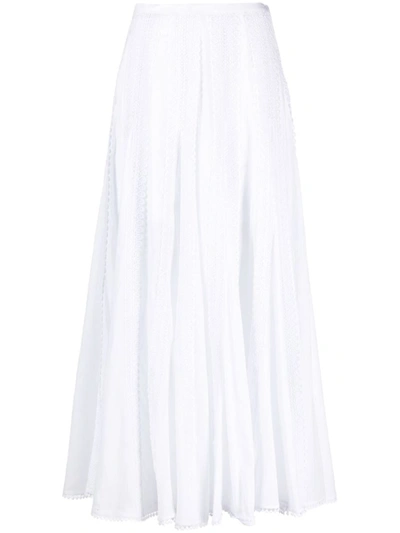 Charo Ruiz Norma Fluted Maxi Skirt In White