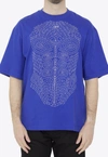 Off-white Off White Printed Cotton T Shirt In Blue