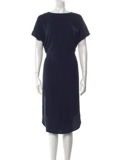 Pre-owned 7115 By Szeki Bateau Neckline Midi Length Dress In Blue