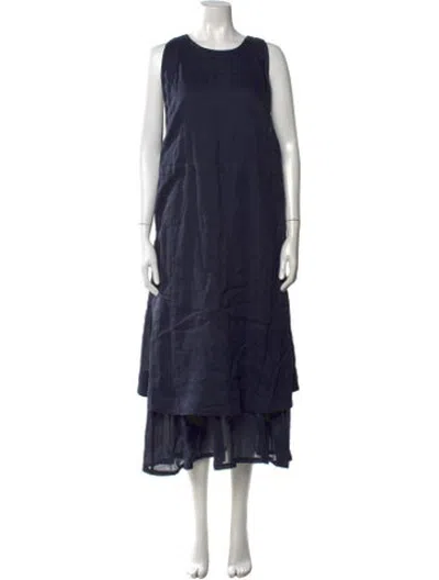 Pre-owned 7115 By Szeki Crew Neck Long Dress W/ Tags In Blue