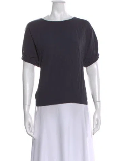 Pre-owned 7115 By Szeki Crew Neck Short Sleeve Top In Gray