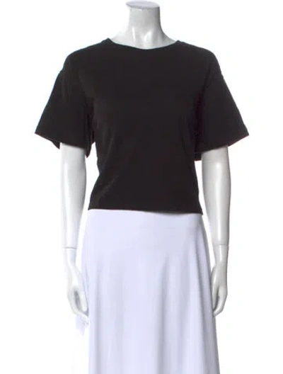 Pre-owned 7115 By Szeki Linen Bateau Neckline T-shirt In Black