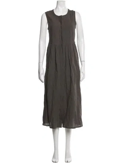 Pre-owned 7115 By Szeki Linen Long Dress In Gray