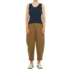 7115 By Szeki Linen Scoop Neck Knit Tank Top In Stone Navy In Blue