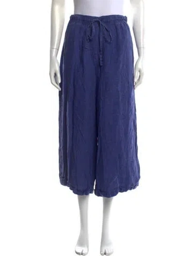 Pre-owned 7115 By Szeki Linen Wide Leg Pants In Blue