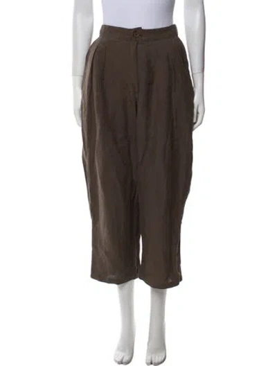 Pre-owned 7115 By Szeki Linen Wide Leg Pants In Brown