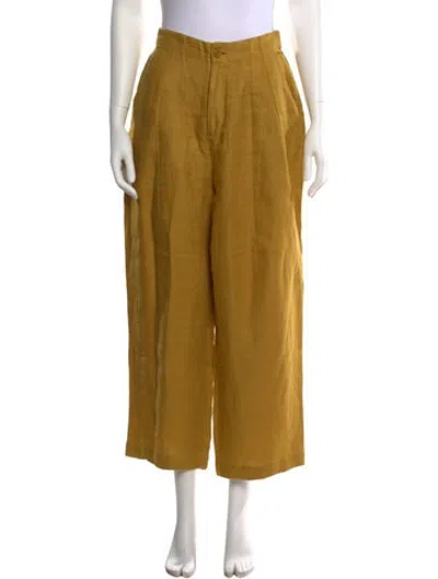 Pre-owned 7115 By Szeki Linen Wide Leg Pants In Yellow