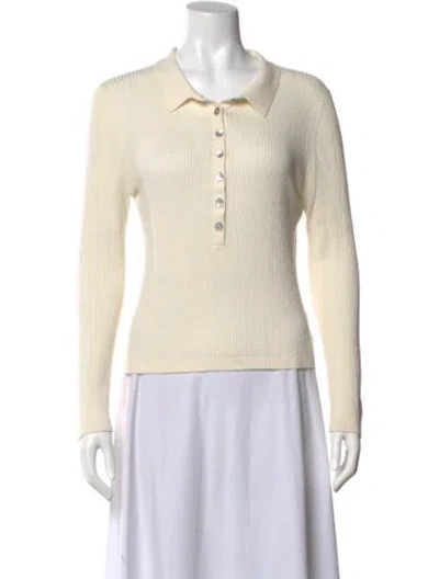 Pre-owned 7115 By Szeki Long Sleeve Polo In Neutrals