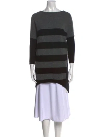 Pre-owned 7115 By Szeki Merino Wool Striped Sweater In Black