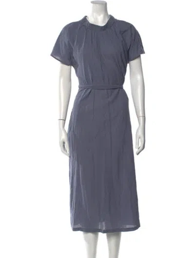 Pre-owned 7115 By Szeki Mock Neck Midi Length Dress In Blue