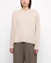 7115 By Szeki Relaxed Rolled Seam Sweater In Beige-white In Neutral