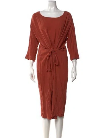 Pre-owned 7115 By Szeki Scoop Neck Midi Length Dress In Orange