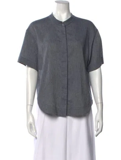 Pre-owned 7115 By Szeki Short Sleeve Top In Grey