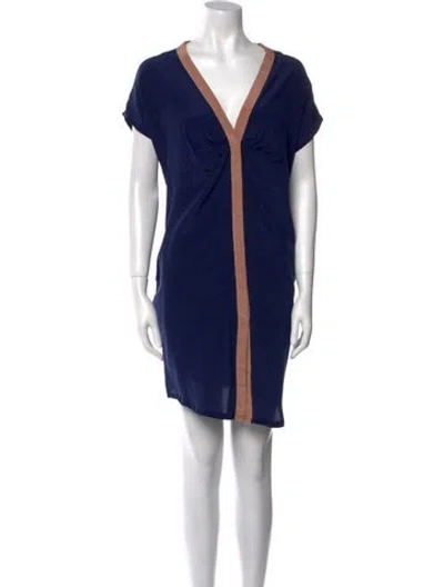 Pre-owned 7115 By Szeki Silk Knee-length Dress In Blue