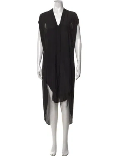 Pre-owned 7115 By Szeki Silk Midi Length Dress In Black