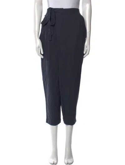 Pre-owned 7115 By Szeki Silk Straight Leg Pants In Black