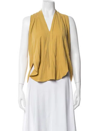 Pre-owned 7115 By Szeki V-neck Sleeveless Top In Yellow