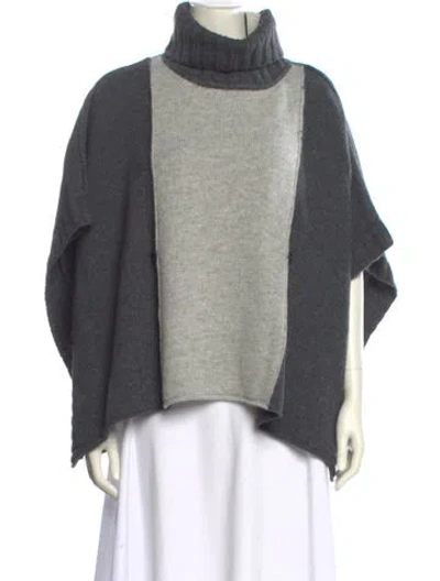 Pre-owned 7115 By Szeki Wool Colorblock Pattern Sweater In Gray