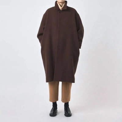 7115 By Szeki Wool Cuffed Coat In Brown