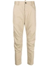 Dsquared2 Beige Medium Waist Trousers In Beige