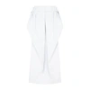 Maison Margiela Women's Crinkled Denim Midi Skirt With R In White