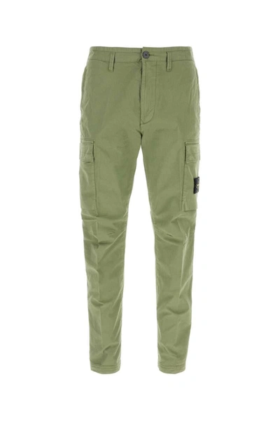 Stone Island Compass Patch Cargo Pants In Green