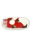 Vietri Old St. Nick Small Oval Platter In Red Multi