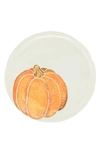 Vietri Pumpkins White Salad Plate In Orange Multi