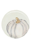 Vietri Pumpkins White Salad Plate In Grey Multi