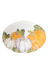 Vietri Pumpkins Large Oval Platter In Orange Multi