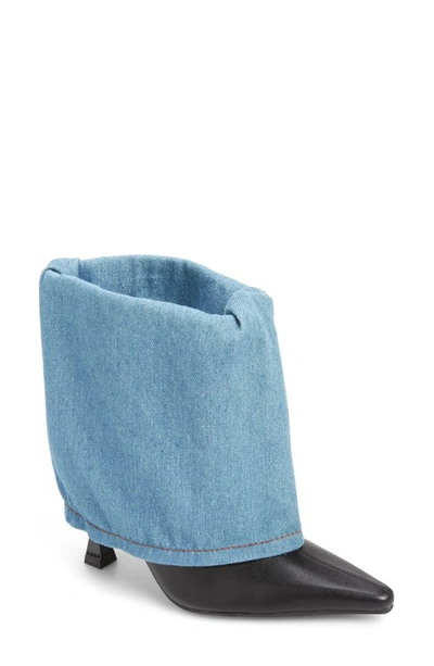 Azalea Wang Tilupa Foldover Cuff Bootie In Blue