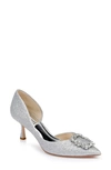 Badgley Mischka Fabia Embellished Pointed Toe Pump In Silver