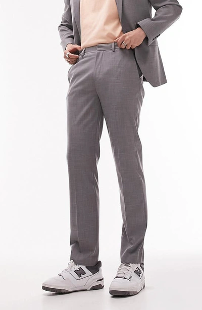 Topman Stretch Slim Suit Pants In Gray
