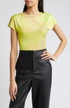 Topshop Abstract Print Cap Sleeve Top In Multi In Yellow