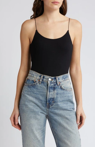 Topshop Clean Soft Touch Bodysuit In Black