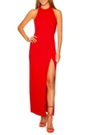 Susana Monaco Low-back Tank Maxi Dress With Slit In Perfect Red