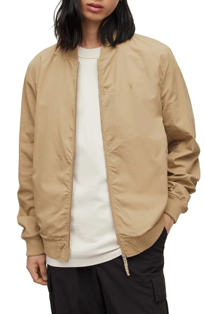 Allsaints Bassett Bomber Jacket In Dusty Taupe