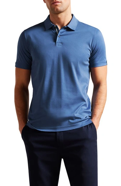 Ted Baker Zeiter Slim Fit Soft Touch Polo In Dark Blue