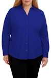 Foxcroft Mary Button-up Blouse In Royal Blue