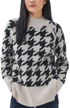 BARBOUR TARANA HOUNDSTOOTH CHECK WOOL BLEND TUNIC SWEATER