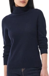 Barbour Pendle Elbow Patch Wool & Cotton Turtleneck Sweater In Blue