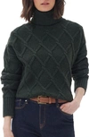 Barbour Perch Wool Blend Turtleneck Sweater In Green