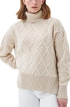 Barbour Perch Wool Blend Turtleneck Sweater In Oatmeal