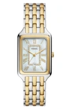 Fossil Women's Raquel Three-hand Date Two-tone Stainless Steel Watch, 26mm In White/two-tone