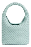 Bottega Veneta Cabat Intrecciato Leather Top Handle Bag In 3902 Teal Washed-gold