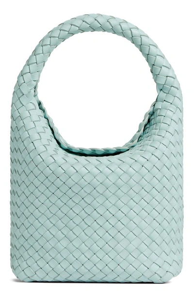 Bottega Veneta Cabat Intrecciato Leather Top Handle Bag In 3902 Teal Washed-gold