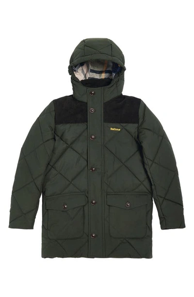 Barbour Little Boy's & Boy's Elmwood Quilted Coat In Sage